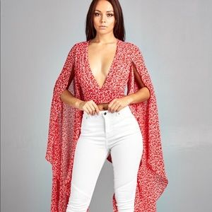 Polka Dot Cape Top